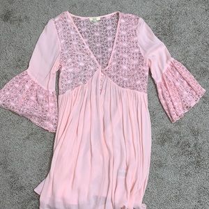 Pink sleeved dress
